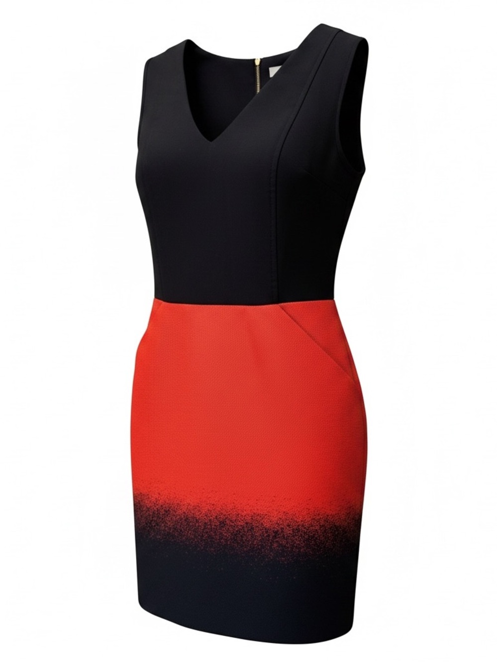 NWT 81 Poppies Maya Dress Ombre Navy & Orange Colorblock Sheath Dress Size 10
